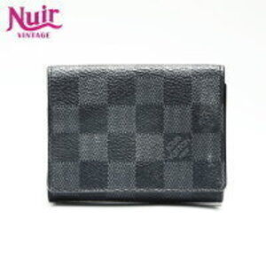Louis Vuitton Damier Envelope Carte de Visite Card Case Wallet Black